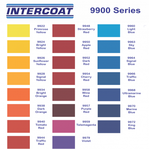 intercoat 9900 polymeric vinyl colour chart 1