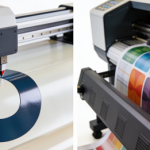 Large format vinyl cutter and printer producing signage graphics